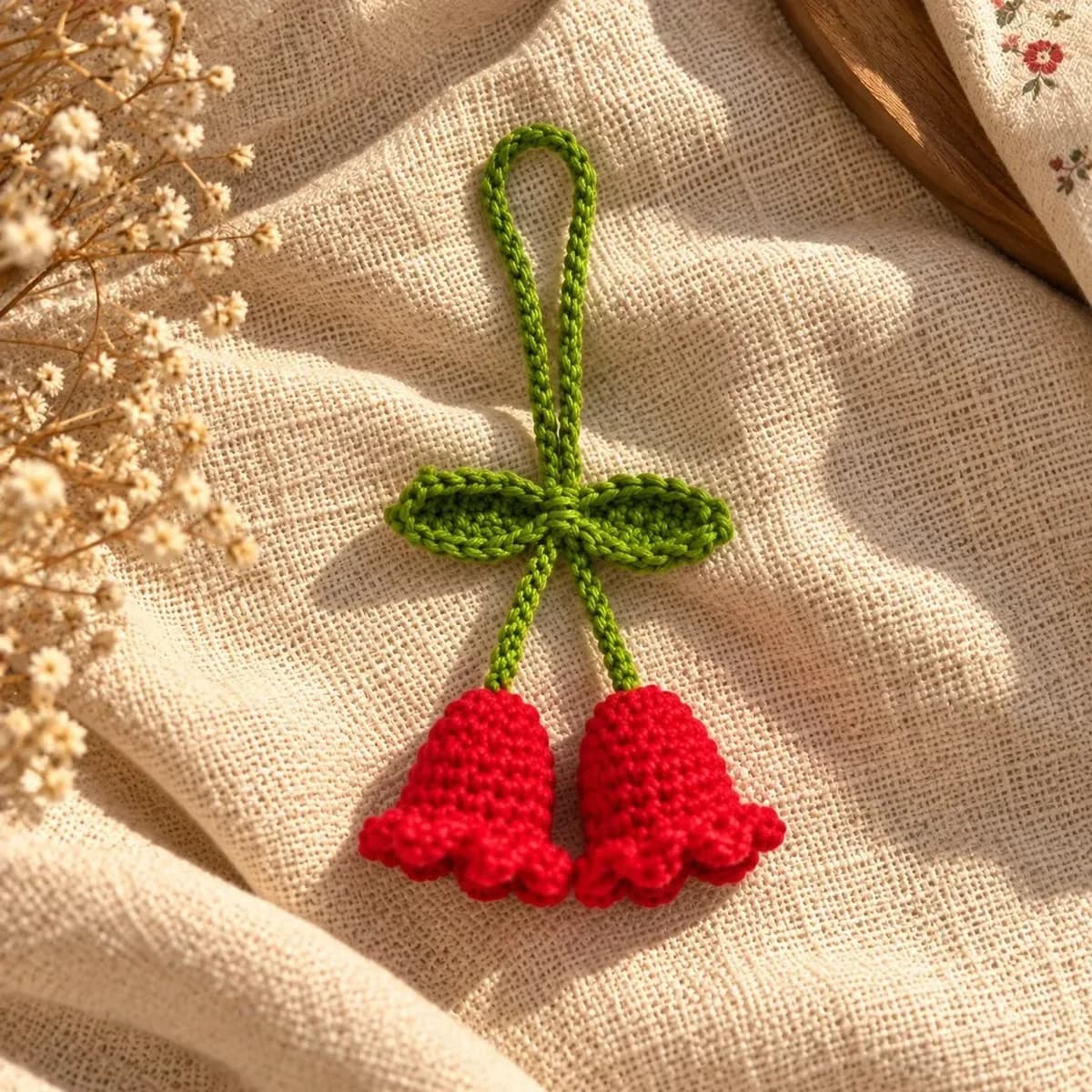 Crochet Cherry Keychain — Red — photo 1