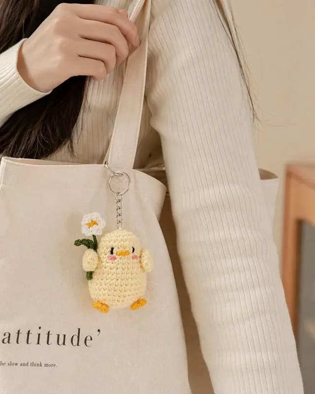 Crochet Chick Keychain — Yellow — photo 1