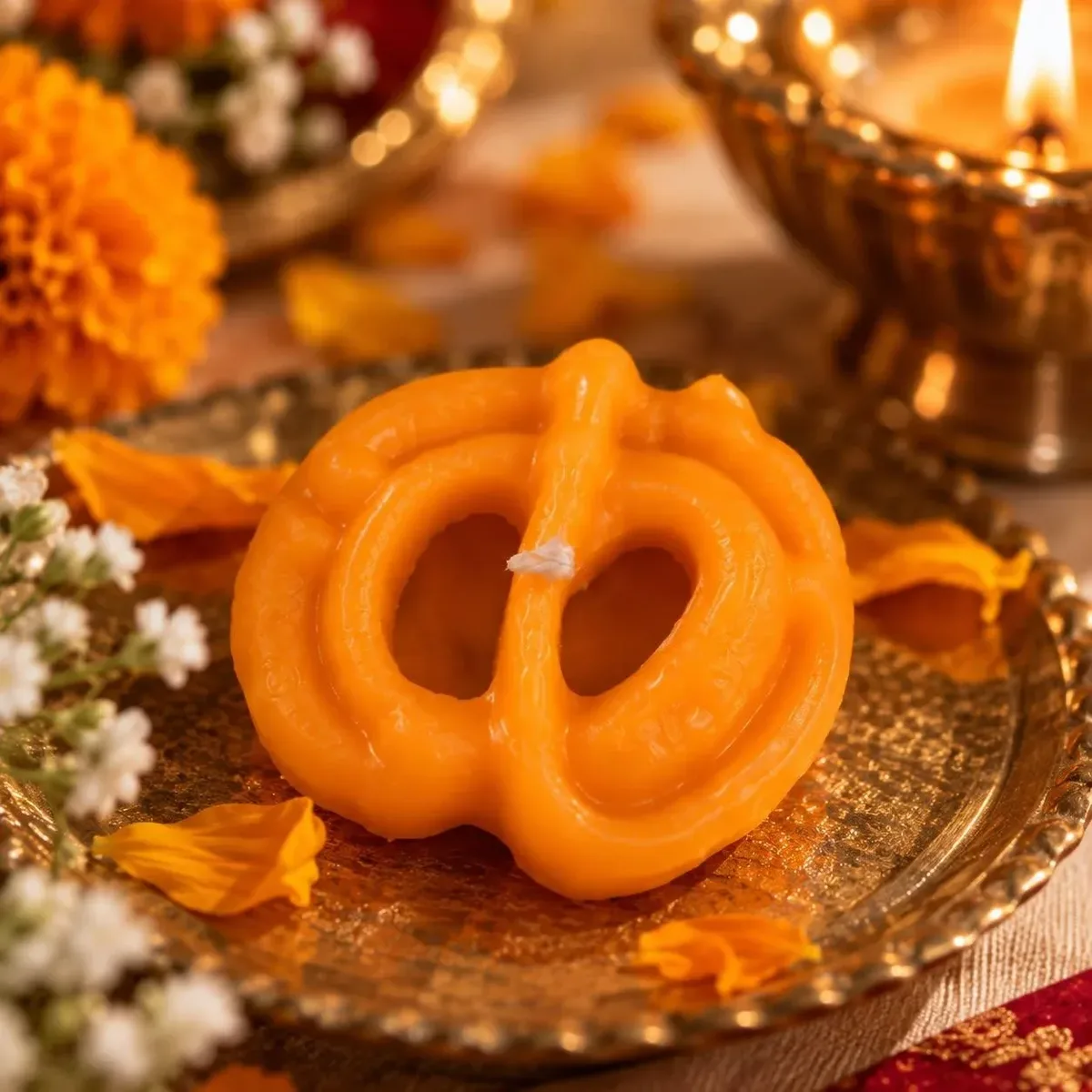 Jalebi Candle — Orange — photo 1